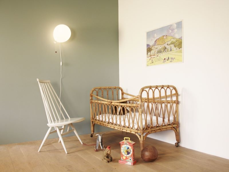 Lit Enfant Vintage Rotin Midcentury