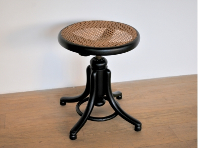 Tabouret de piano avec cannage